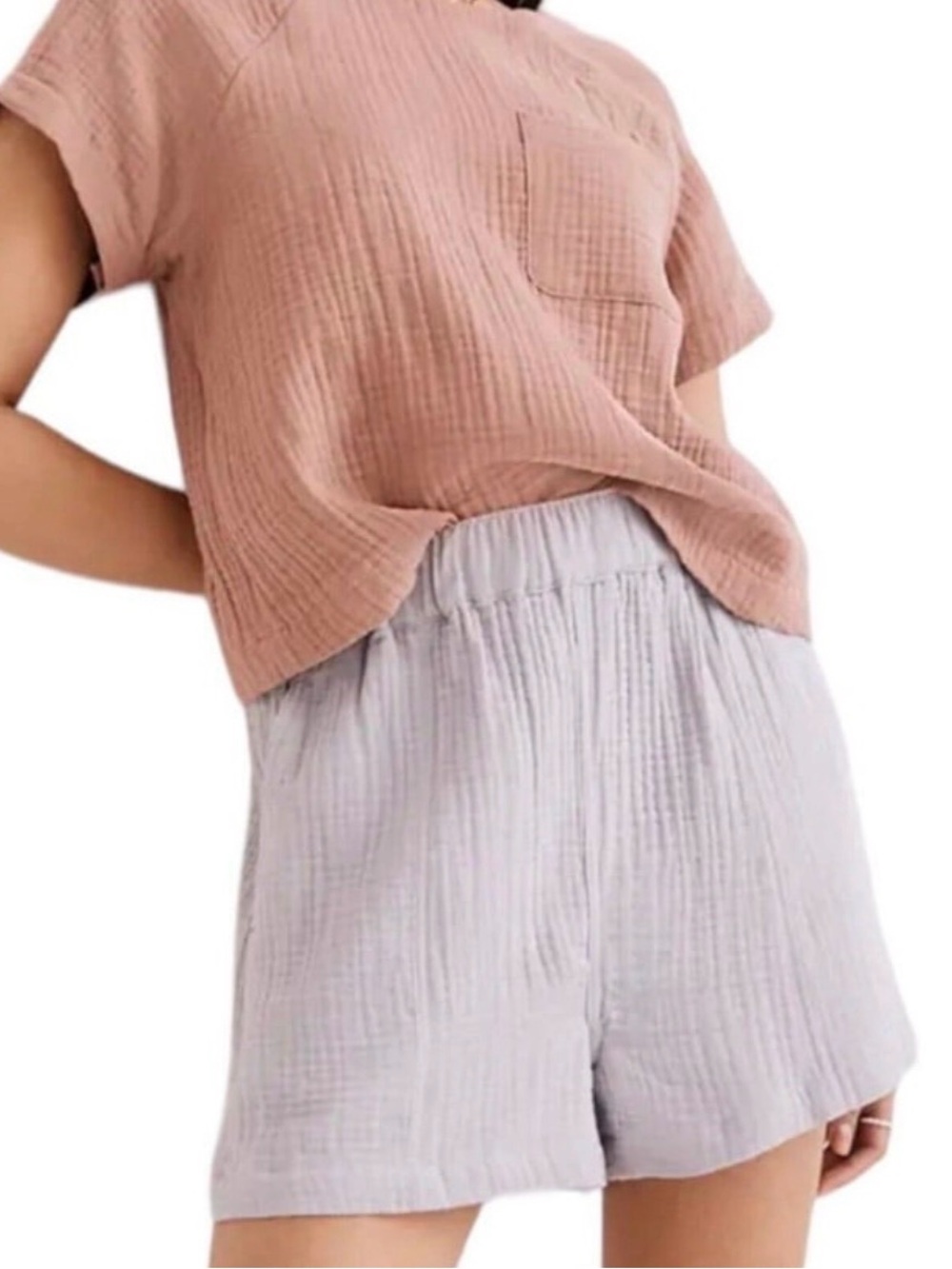 Madewell Easy Spun Pull On Shorts in Lavender